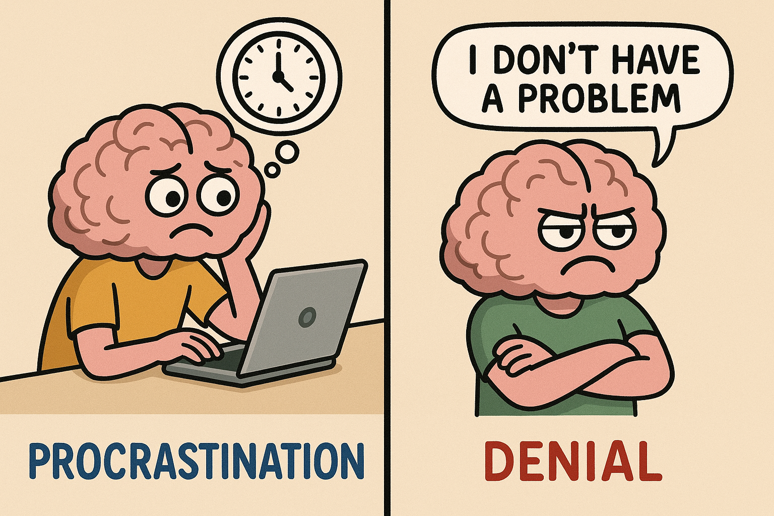 procrastination vs denial