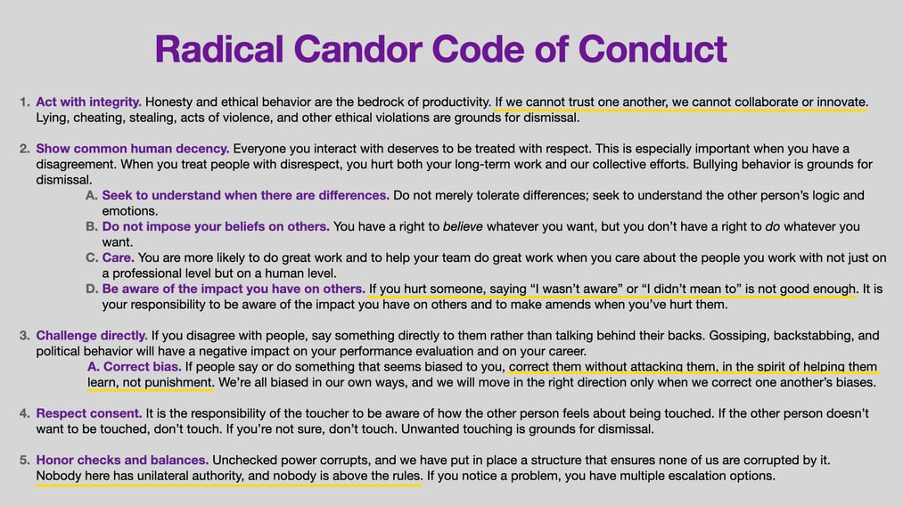 code of conduct: workplace harassment
