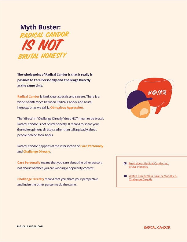 Myth Buster: Radical Candor is not brutal honesty
